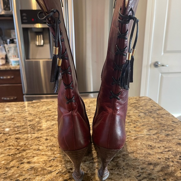 John Fluevog coffee Kona boots burgundy size 10 - Picture 3 of 8